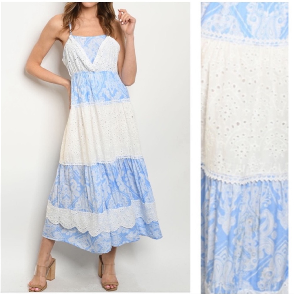 🆕 Boho Nylon Apparel by Anthropologie Ruffle Maxi Dress